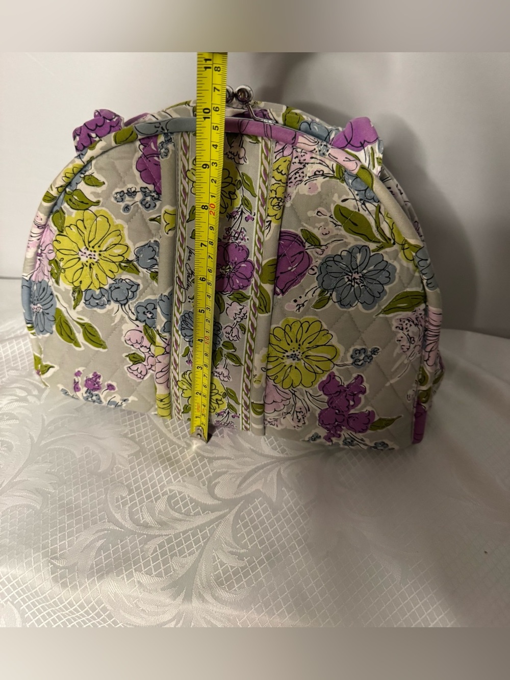 Vera Bradley Quilted Floral Frame Satchel-Retired Pattern- Double Compartment - Picture 13 of 16